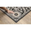 Tapis oriental en polyester / polypropylène tissé à la machine rectangulaire noir / gris Ederle-1842969241