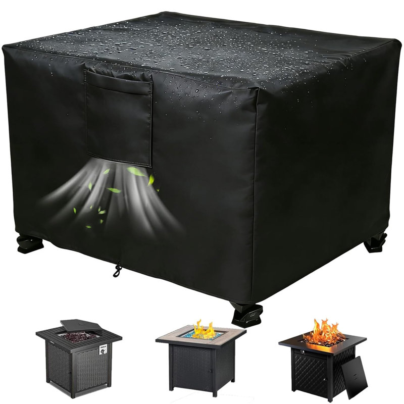 Housse imperméable carrée pour foyer d'extérieur de 44 pouces