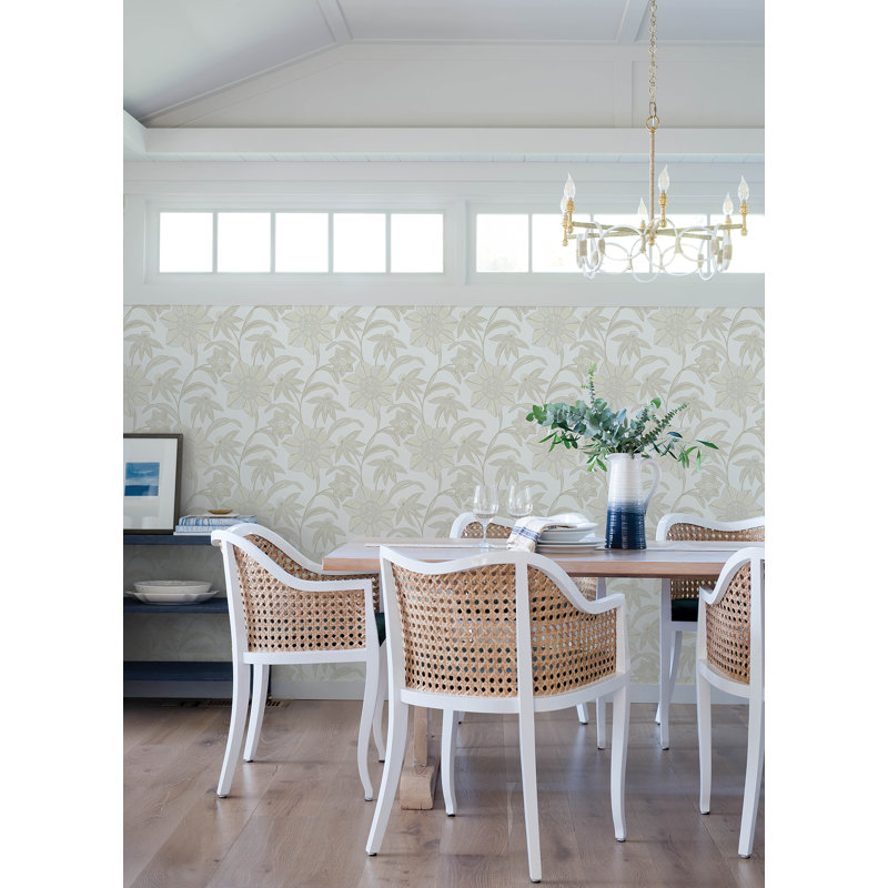 Exhale Light Gray Woven Faux Grasscloth Wallpaper, Beige