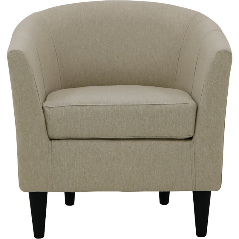 Fauteuil demi-tonneau l 31,5 po Kronos, Polyester famille sable, Noir