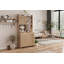 Armoire de cuisine 71 po de hauteur, huche de ferme avec support pour micro-ondes, buffet avec portes et tiroirs en rotin, naturel-940865088