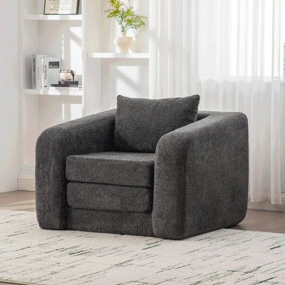 40" Foldable Single Sofa Bed With Armrest & Backrest