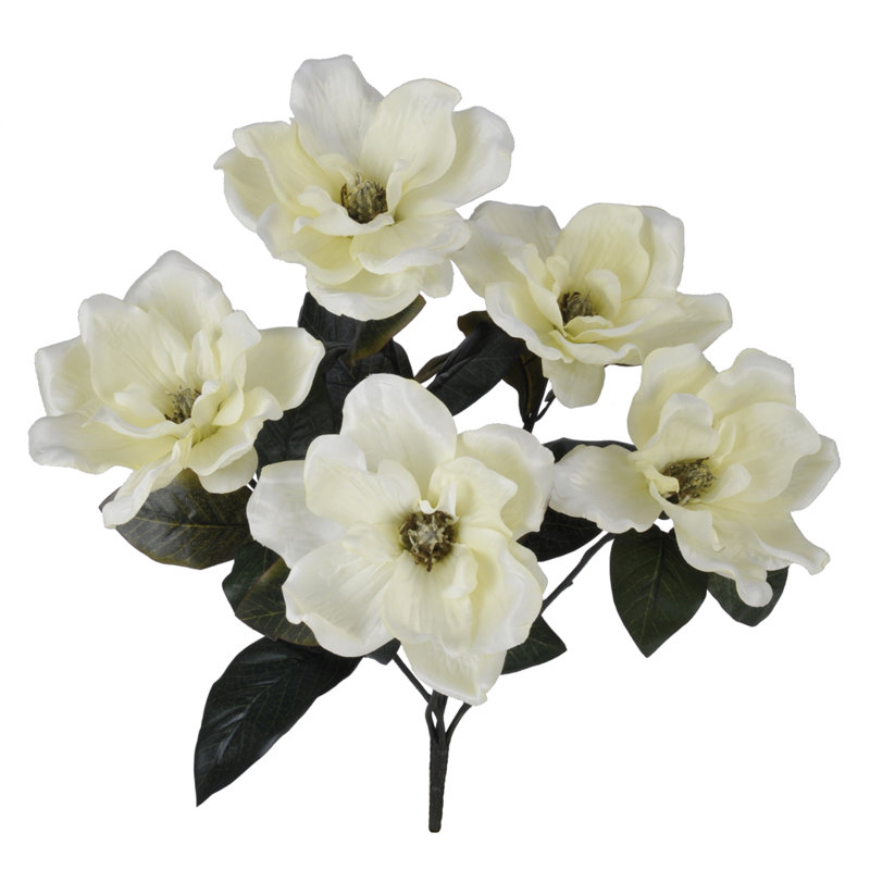 Synthetic Fabric Magnolia Arrangement, Cream