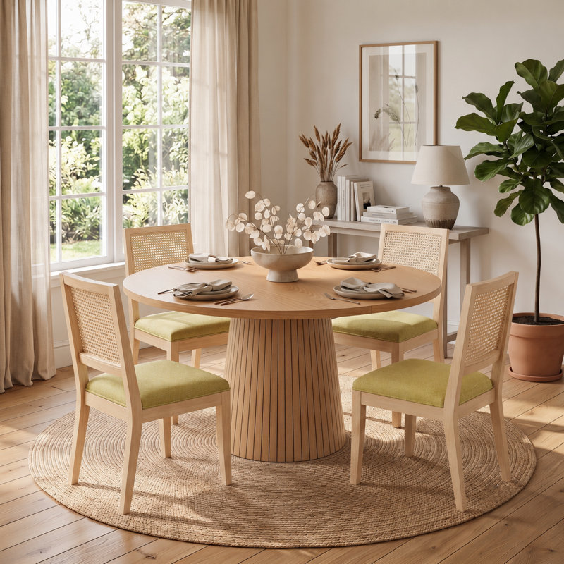 Ensemble de salle à manger 47 pi, 5 Pieces: Table, 4 Chairs, Green