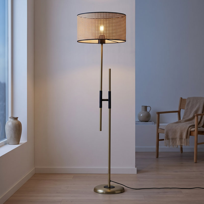 Verve Wicker Drum Shade Floor Lamp