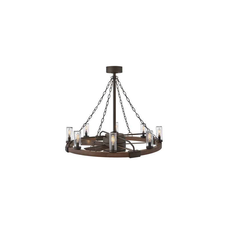 Sawyer 36" LED Indoor/Outdoor Farmhouse Smart Fandelier w/ 28" Fan, Metallic Matte Bronze, Sequoia