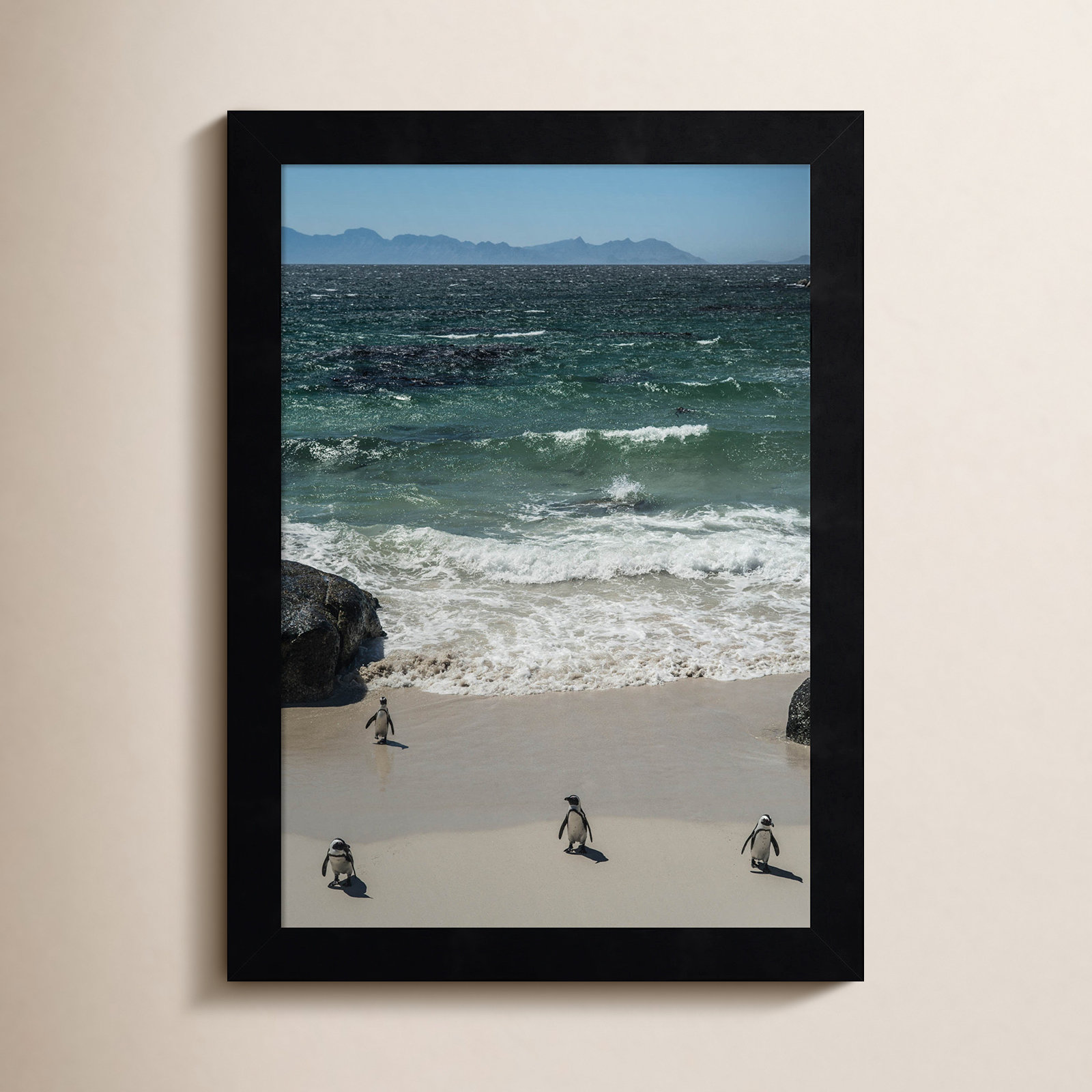 Coming In to the Beach by Shot by Clint Wood Framed Wall Art Print, Black, 13" H x 10" W