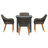 vidaXL Garden Dining Set with Cushion 5 pcs Grey Poly Rattan-48757671-48757666-48757667