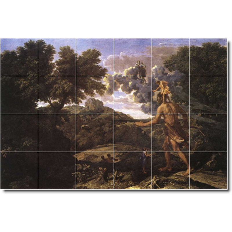 Carreau de céramique décorative 36 po x 24 po 6 po x 6 po, Paysage 06765