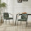 Chaise de salle à manger rembourrée moderne avec embouts noirs, ensemble de 2