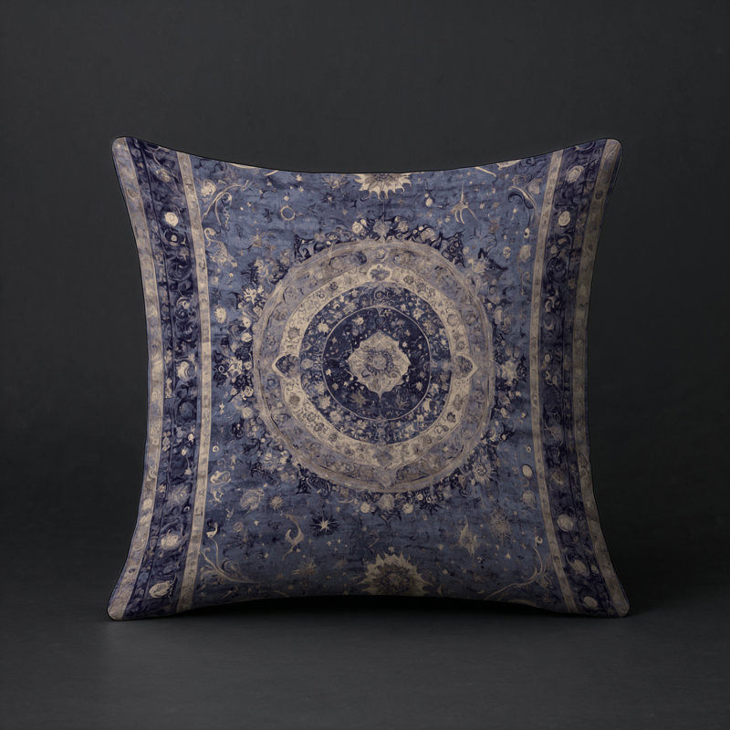 Coussin décoratif intérieur / extérieur gris Modern Modern, Carré 16 po, Mauve / beige oriental 3