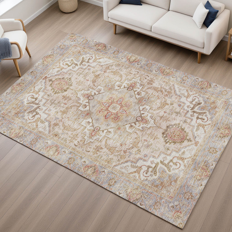 Premium Machine Washable Mayfield AMF2163 global Rug, Rectangle 10' x 14', Coral
