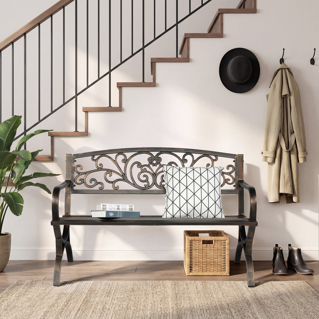 Ethanael Powder Coated Steel Outdoor Bench Bloomsbury Market