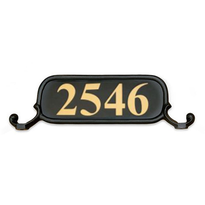 Plaque d'adresse personnalisée en aluminium Williamsburg, Doré réfléchissant, Oui