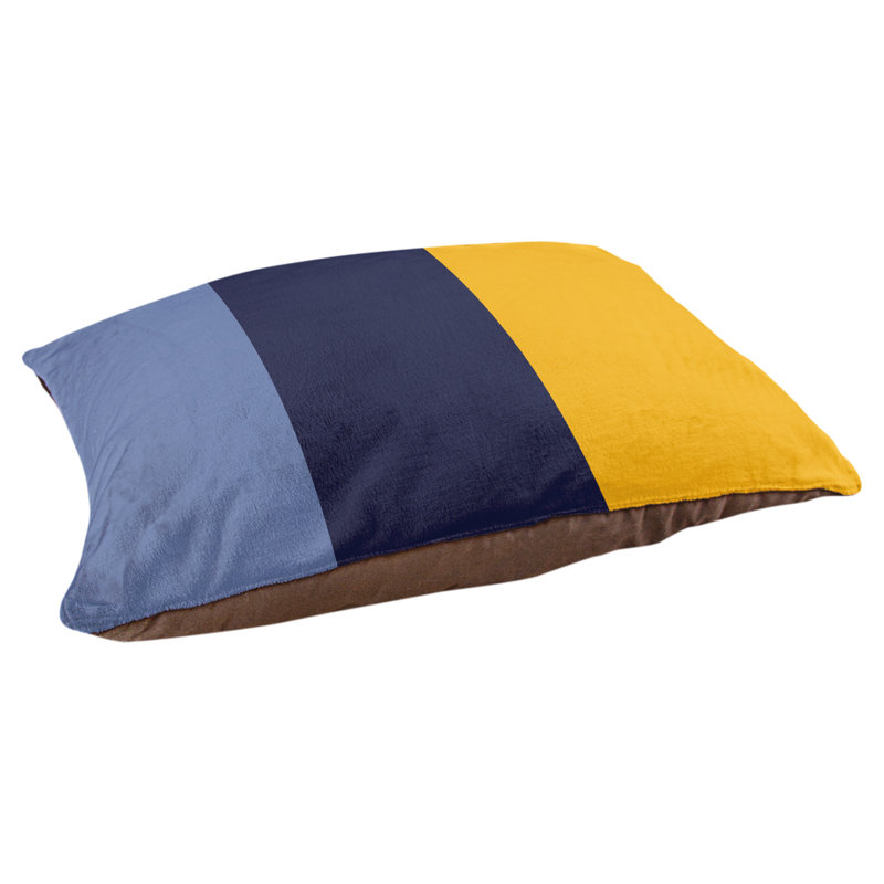 Coussin Designer, Grand (L 40 po x l 50 po), Bleu basketball / bleu marine basketball / jaune b