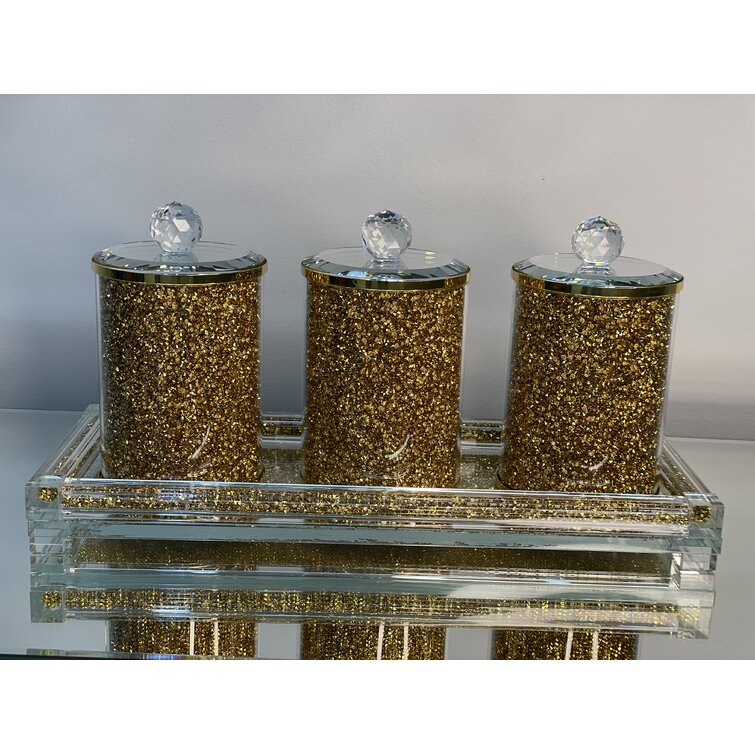 NUBE Glass Canister - Set of 3 & Reviews | Wayfair