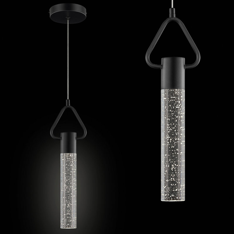 Luminaire suspendu en cristal Brevick, Noir, Triangle, 1 lumières
