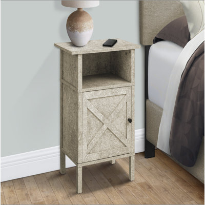 Table d'appoint, table d'appoint, bout, salon, petit, rangement, stratifié pierre crème, transitionnel