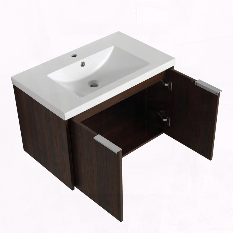 Meuble-lavabo suspendu de 30 po avec porte Ã  fermeture amortie et lavabo en rÃ©sine