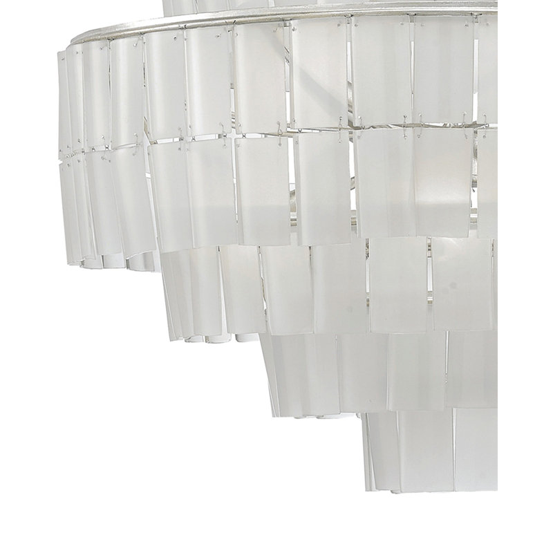 Sommelier 8 - Light Dimmable Tiered Chandelier, Silver Leaf/Opaque White