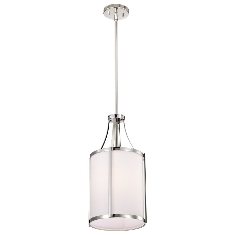 Luminaire suspendu cylindrique 1 lumière Genowefa, Nickel poli