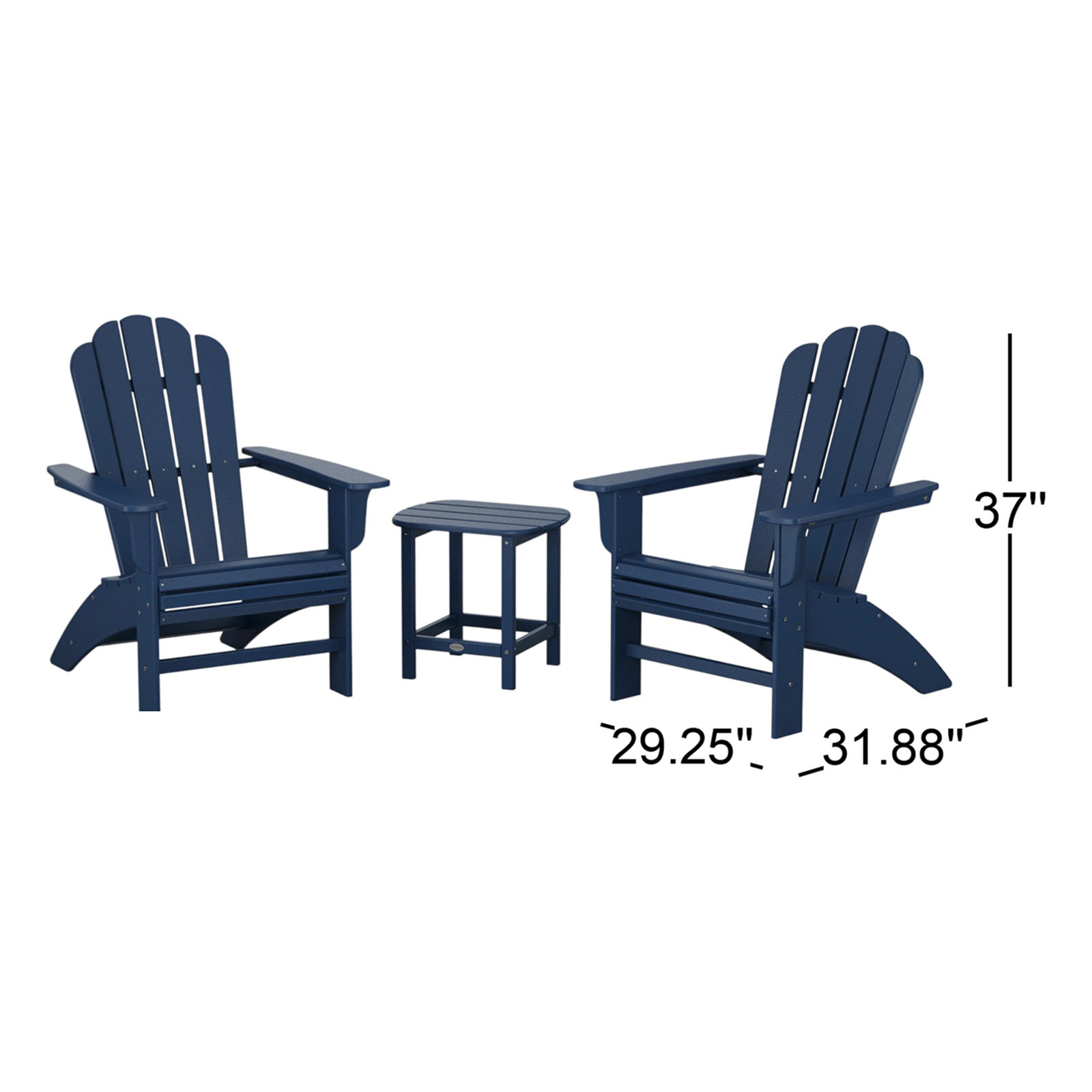 POLYWOOD Country Living Adirondack Chair Set, Navy