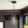 1-Light Matte Black Single Geometric Pendant with Clear Glass