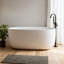 51 Inch Freestanding Resin Stone Soaking Bathtub with Overflow and Pop-up Drain for Modern Bathrooms-120330778