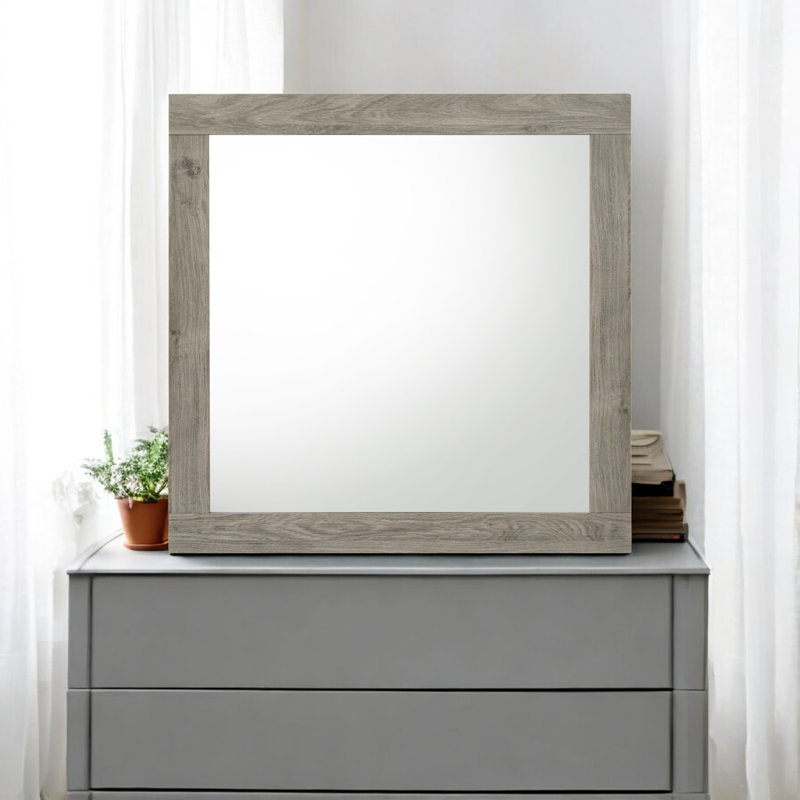 Barrett Square Wall Mirror with Wooden Frame
