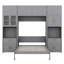 Lit escamotable avec armoires de rangement, bureau, prises USB, tablettes éclairées à DEL, armoire à porte vitrée-154566984