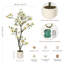 Arbre de magnolia artificiel 5 pi avec lumières à DEL fleurs blanches réalistes et feuilles vertes luxuriantes