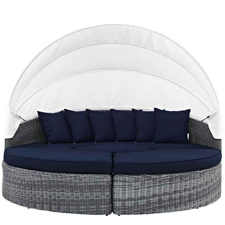 Lit de jour Sunbrella Modway, Toile bleu marine Sunbrella®