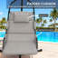 Chaise de balançoire suspendue, chaise hamac avec support et coussin de revêtement, avec structure en acier pour l'intérieur et l'extérieur-1767197224