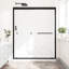 Porte de douche coulissante double à double dérivation, largeur de 55 à 60 po, hauteur de 72 po, noir mat, cadre en aluminium, verre trempé de 6 mm, preuve de nano, installation facile dans la salle de bain, couloir style minimaliste américain, alliage