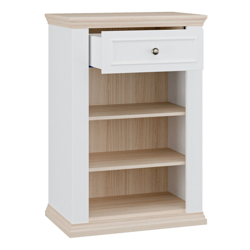 Pontypool 8 Pair Shoe Storage Cabinet, White/Oak
