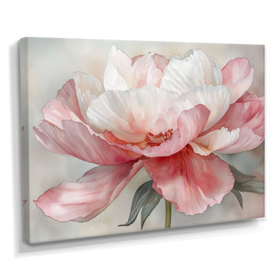 «Soft Blush Peony Symphony», art mural coquelicots pour le salon