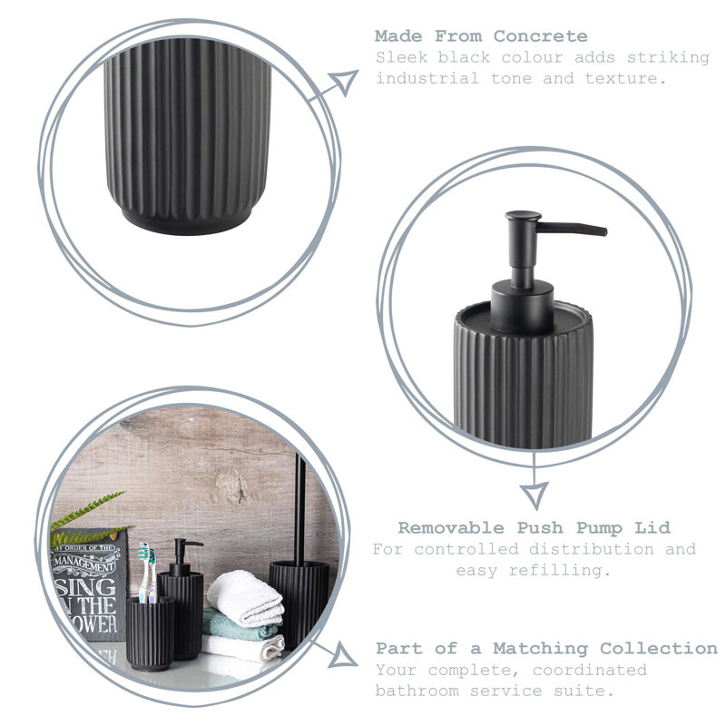 Ceramic / Porcelain Bathroom Accessory Set, Black