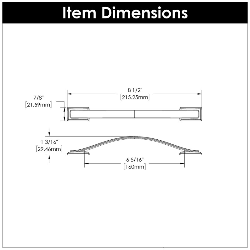 Dover 6 5/16" Centre Arch Pull Multipack, Satin Nickel