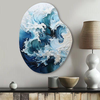 Beaufort - Coastal Waves Pear Shape Assymterical Metal Wall Art