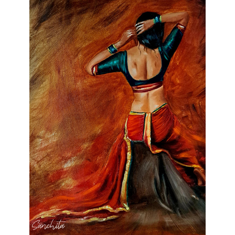 «Acrylique femme dans mon âme», peinture sur toile par Sanchita Agrahari - Introspectif, art mural indien