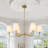 36”w Classic Chandelier With White Linen Shades-360983146