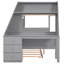 Lit superposé gris avec lit superposé simple au-dessus d'un lit double, lit gigogne, bureau et rangement exquis-945843900-945843903