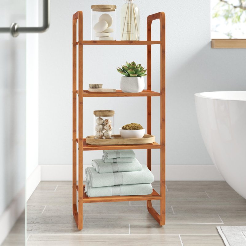 Hoelscher Solid Wood Freestanding Bathroom Shelves