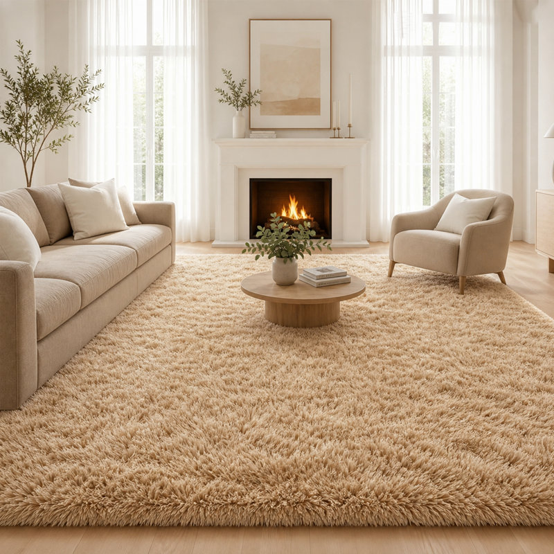 Aalieyah Deep Pile Fluffy Shaggy Area Rug for Indoor Use camel, 200*300cm