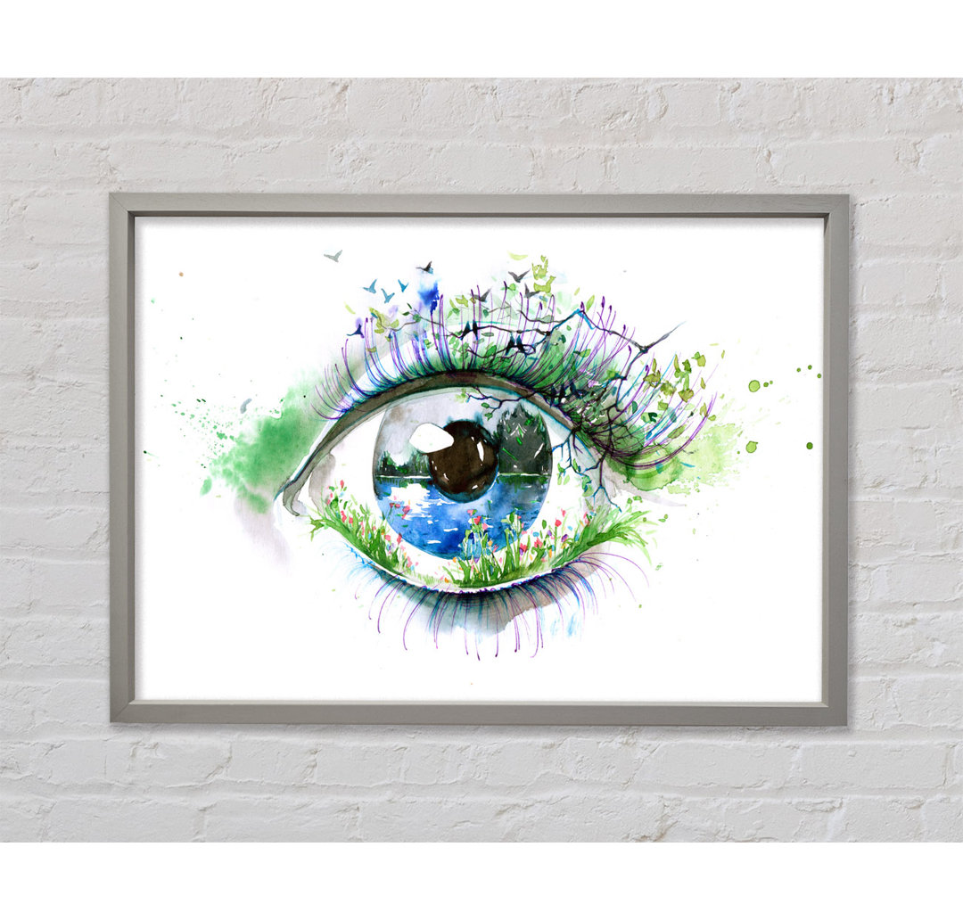 Aquarell Natur Auge - Einzelner Bilderrahmen Kunstdrucke auf Leinwand