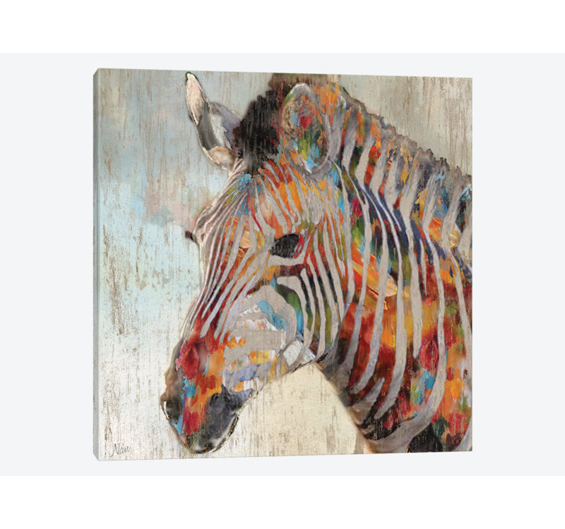 «Paint Splash Zebra» par Nan - Reproduction d'art graphique sur toile, H 48 po x l 48 po x p 1,5 po, Toile tendue