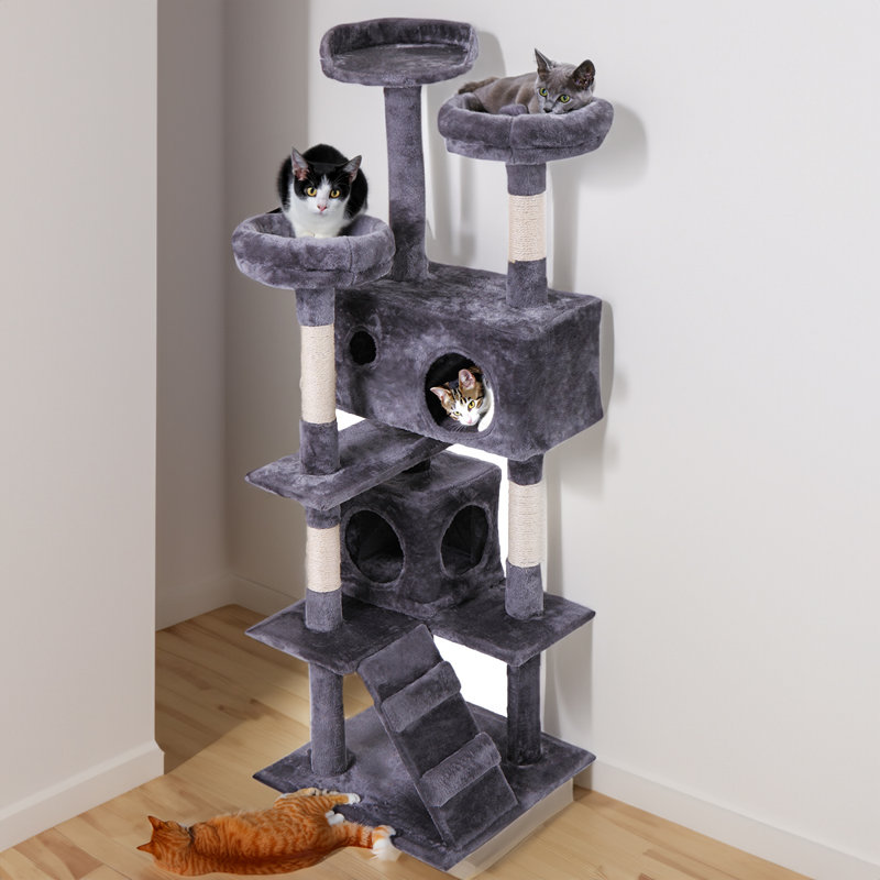 Teri 59.8'' H Cat Tree, Gray