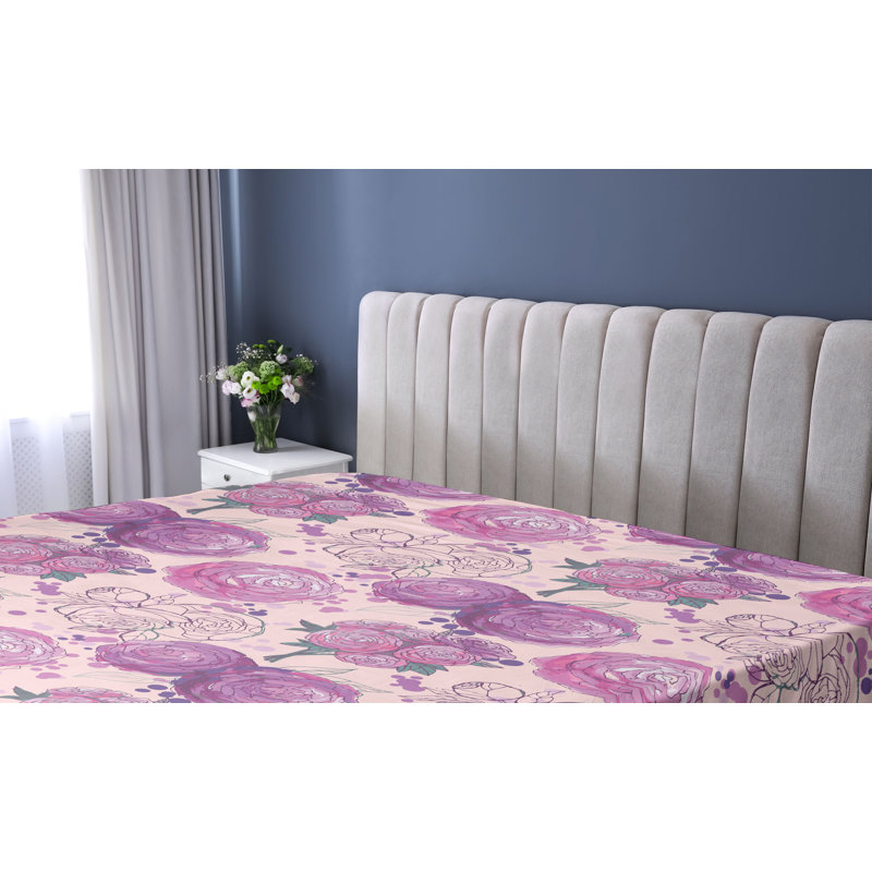 Drap-housse Ambesonne Peony, Drap-housse très grand californien