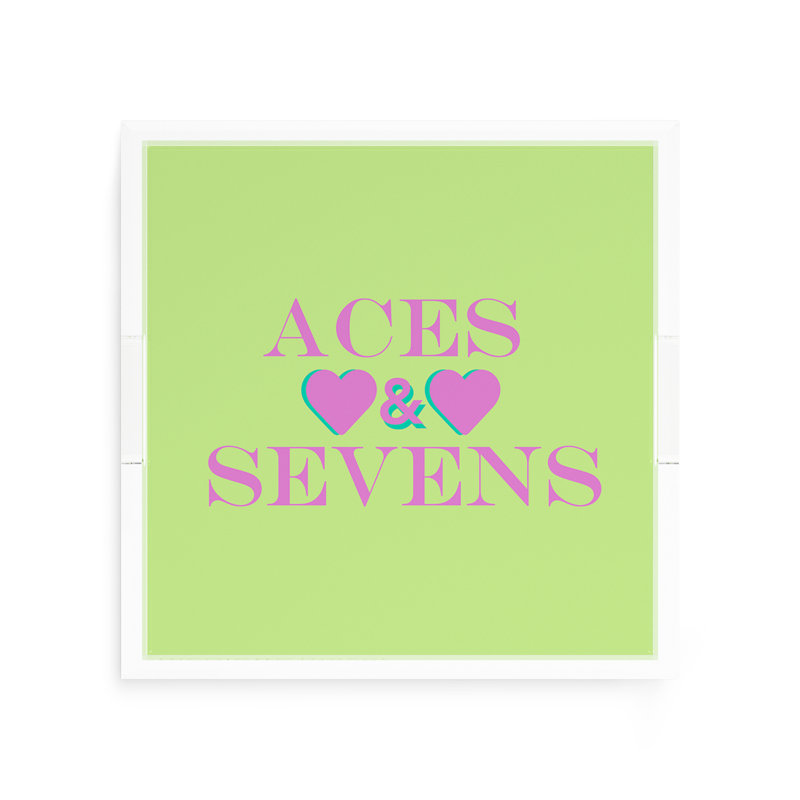 Decorative Tray, Key Lime/Pink, 2" H x 12" W x 12" D