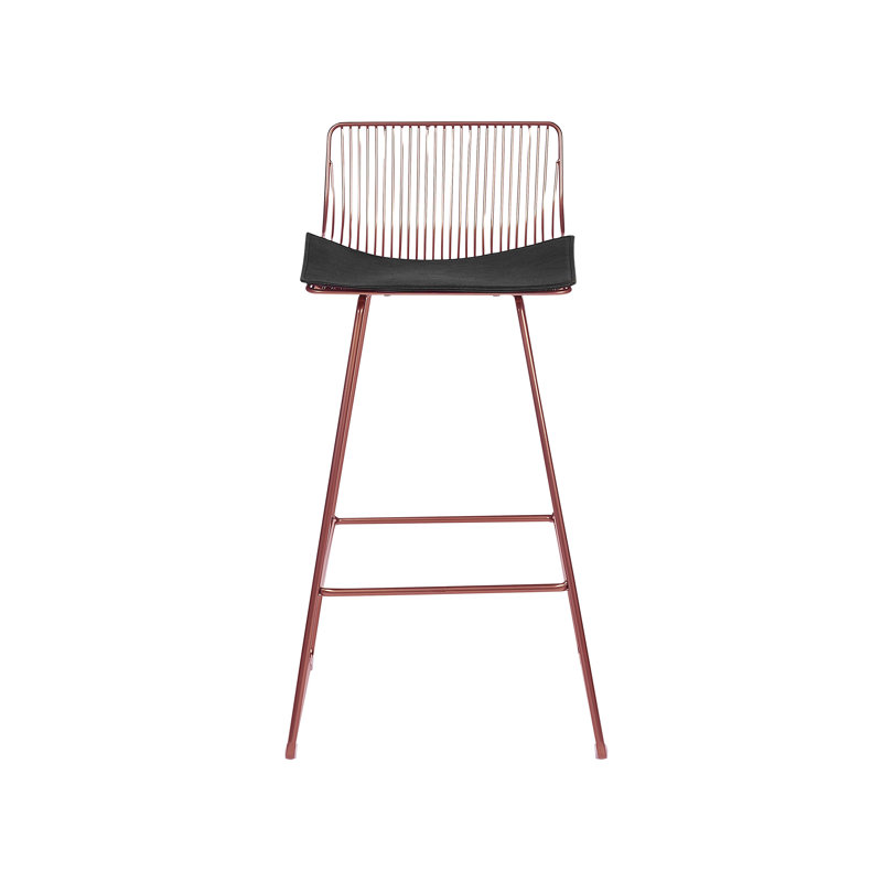 Caillier Upholstered Counter Stool with Metal Frame, Rose Gold